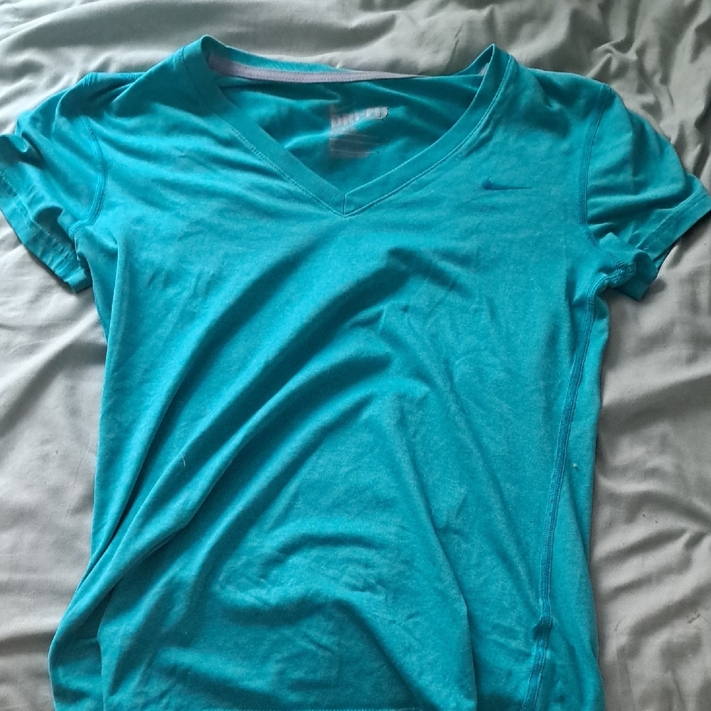 Nike Teal Short Sleeve V-Neck Tee